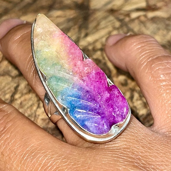 Solar Quartz Ring Size 7 1/4 - Picture 3 of 6